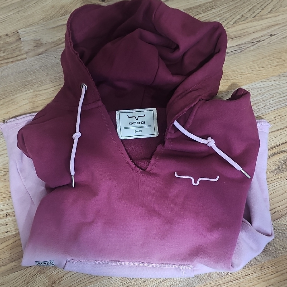 Burgundy and Pink Hoodie with Logo